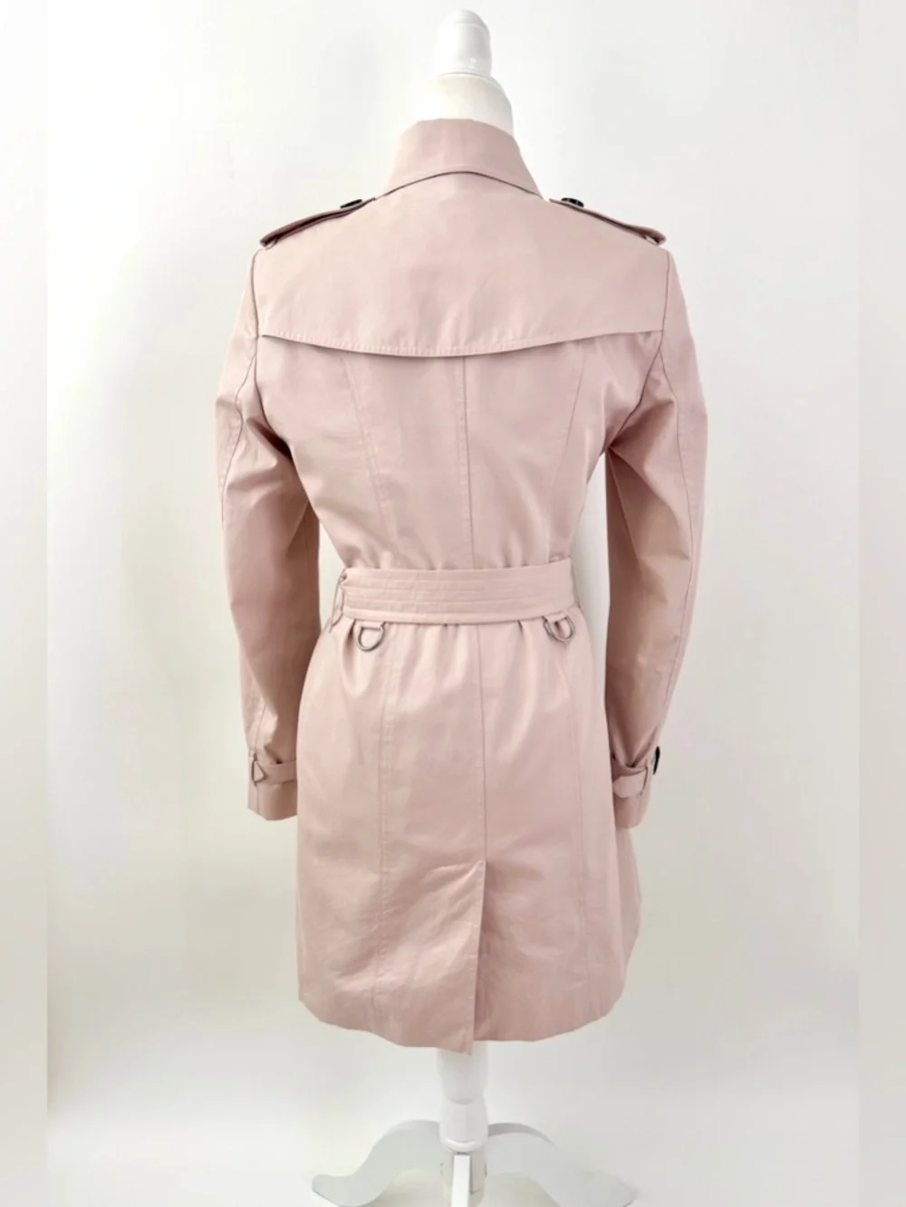 BURBERRY LONDON | Pink Heritage Trench Coat Belted Wool Cashmere Liner US 8 - Picture 8 of 16